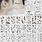 30 Sheets Waterproof Black Tiny Tattoo Stickers