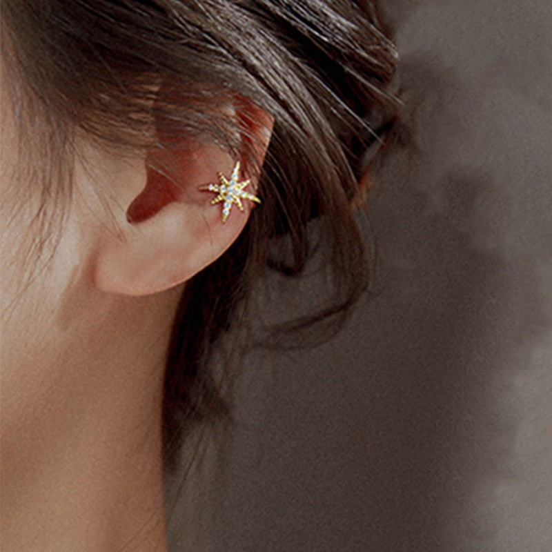 Rhinestone Decor Ear Cuff Earring
