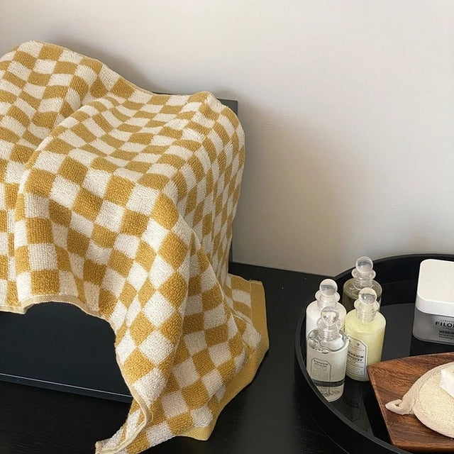 Plaid Checkerboard Cotton Bathrobe