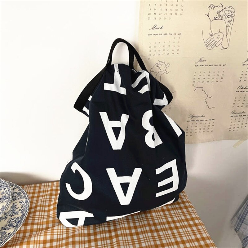 Large Letter Shopping Bag Canvas