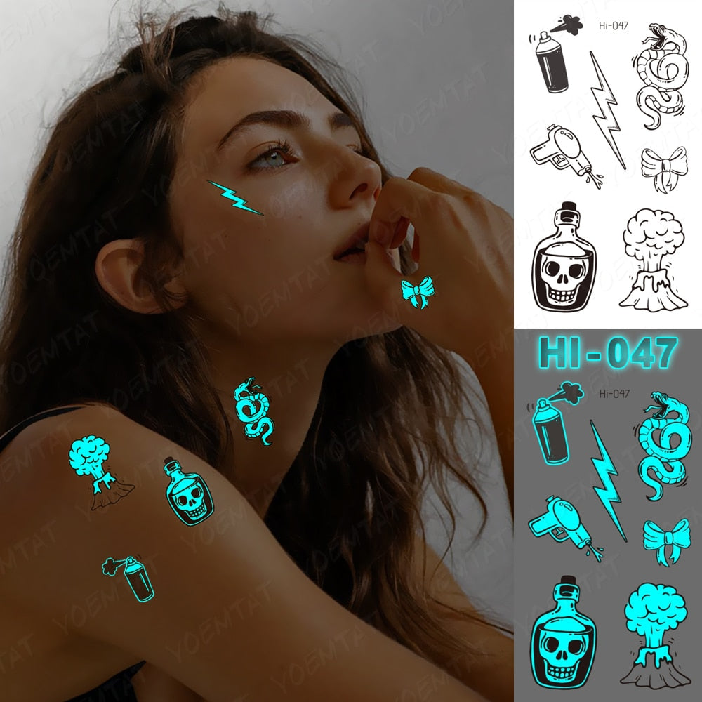 Blue Luminous Glow Tattoo Sticker