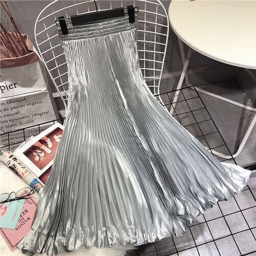 Pleated Midi Skirt