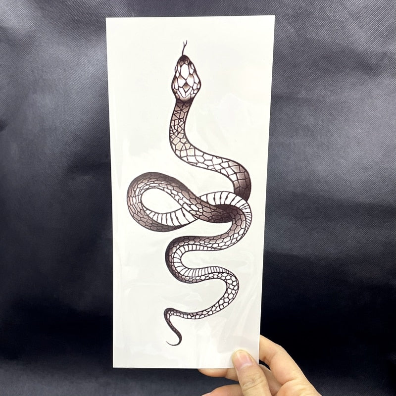 Black Snake Temporary Tattoo Stickers