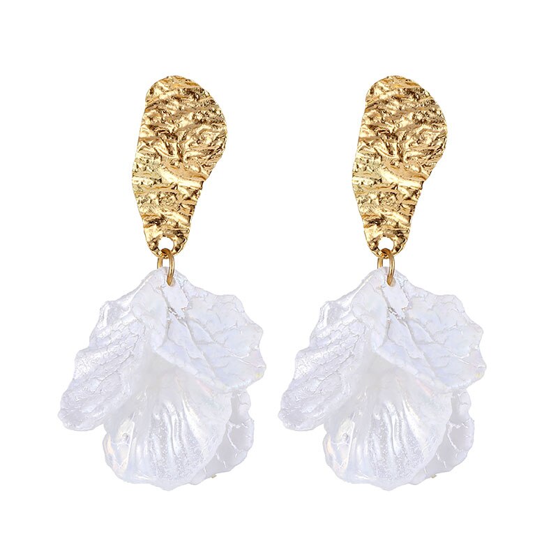 Gold Color Shell Pendant Earrings