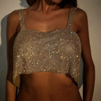 Metallic Strap Tank Crop