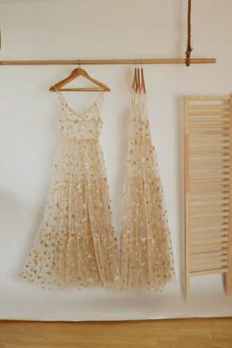Tulle Spaghetti See Through Long Dresses
