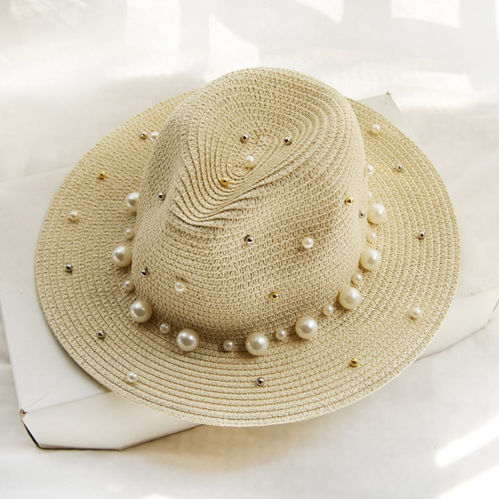Straw Sun Hat Pearl