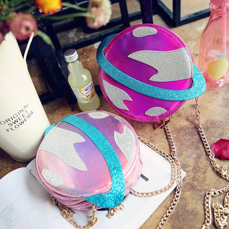 Planet Shape Chain Crossbody Bag