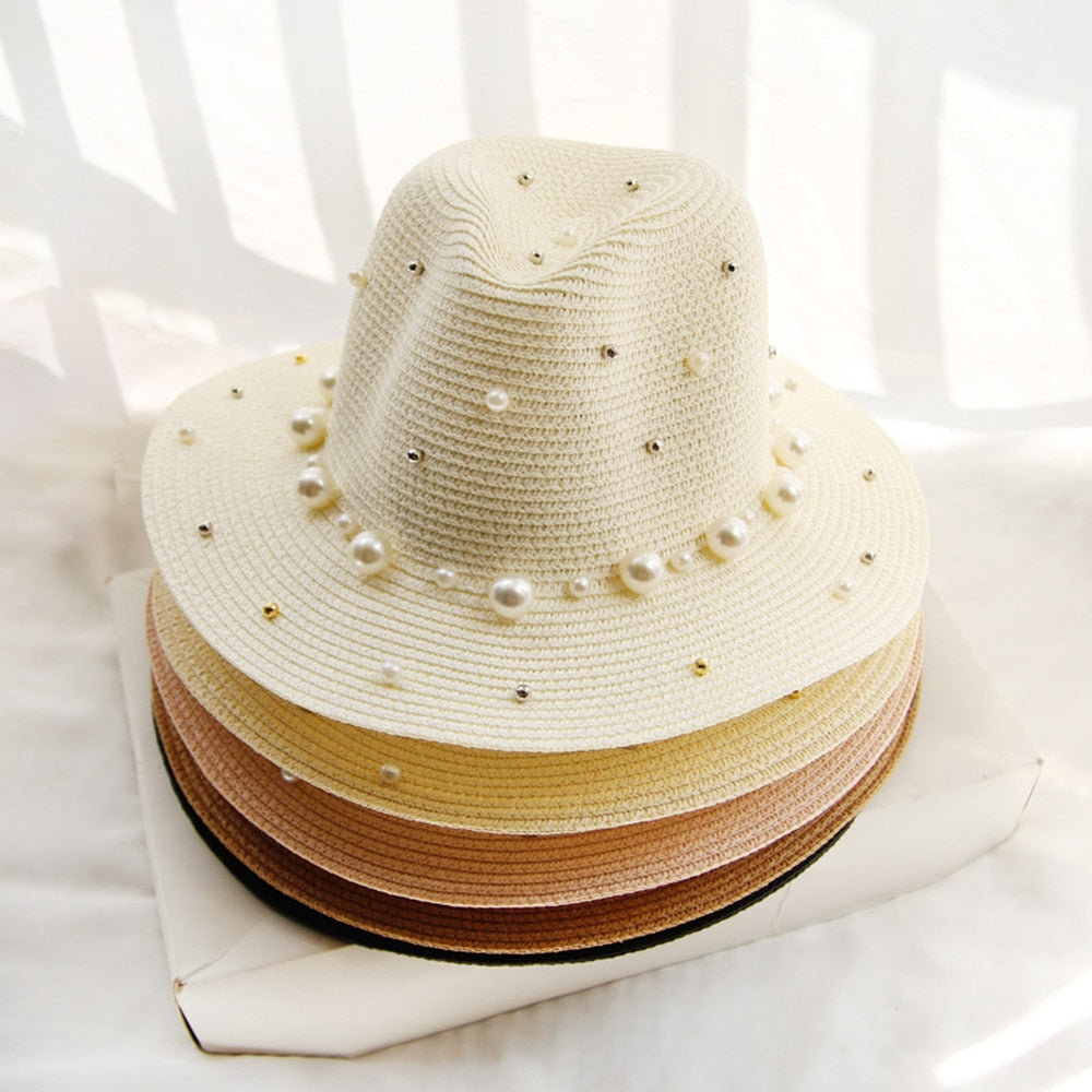Straw Sun Hat Pearl