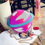 Planet Shape Chain Crossbody Bag
