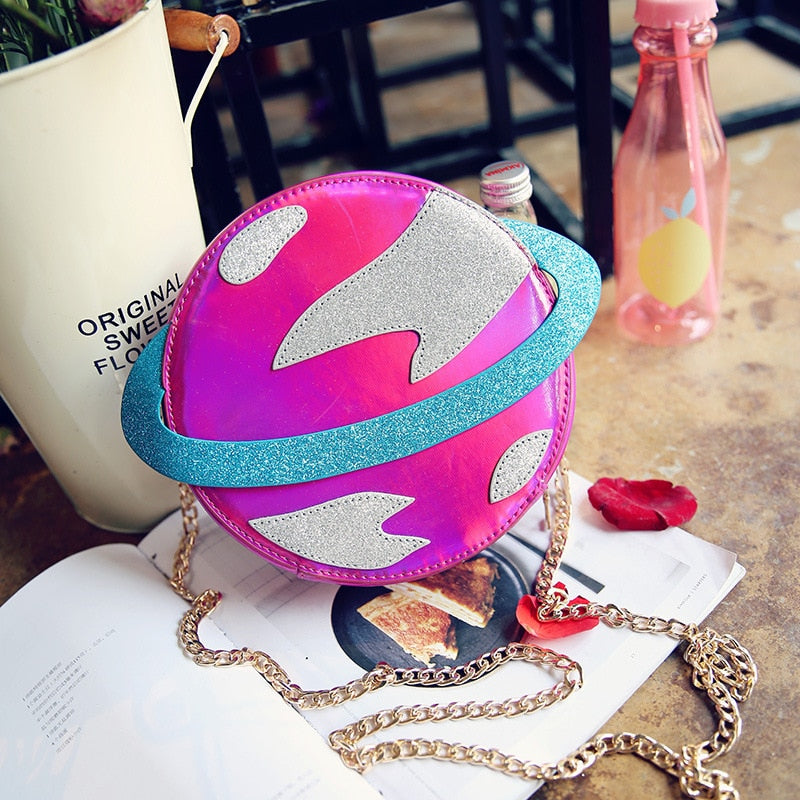 Planet Shape Chain Crossbody Bag