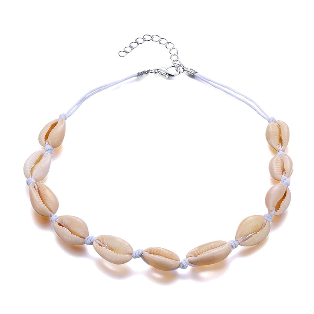 Natural Sea Shell Choker Chain Necklace
