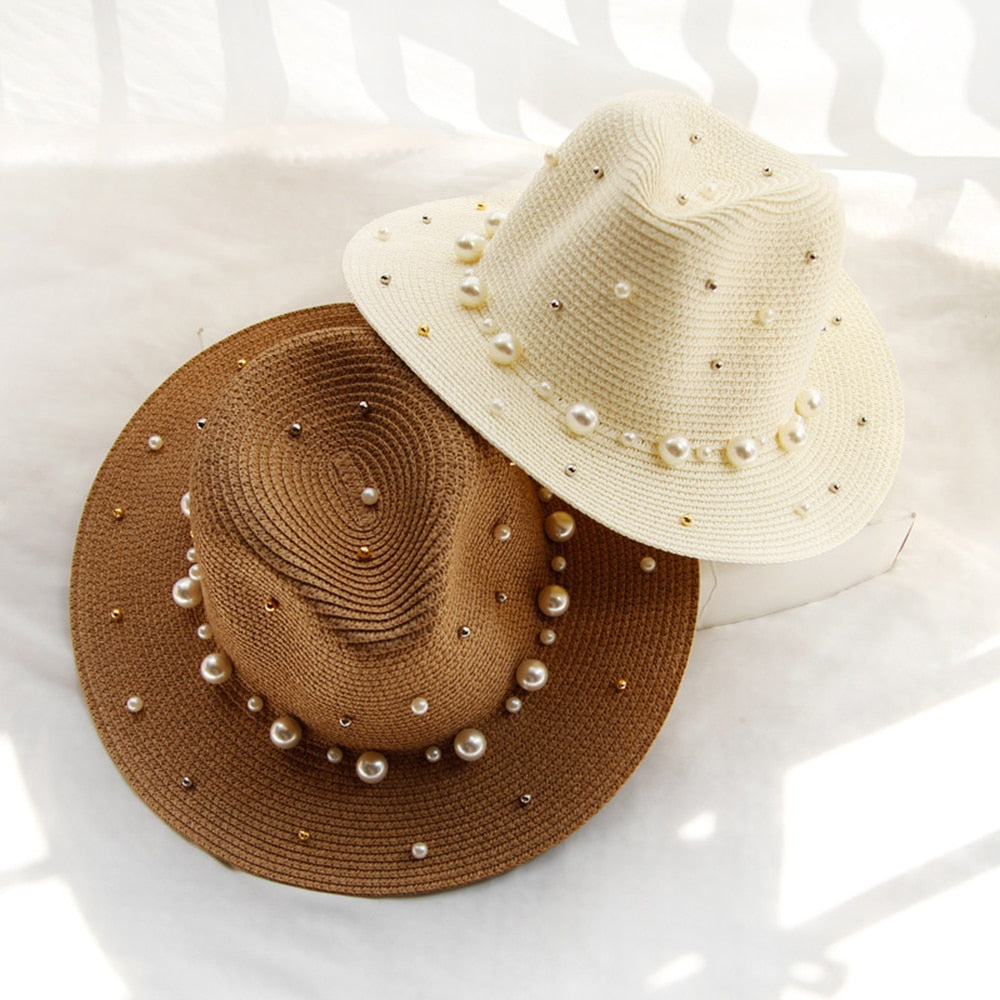 Straw Sun Hat Pearl