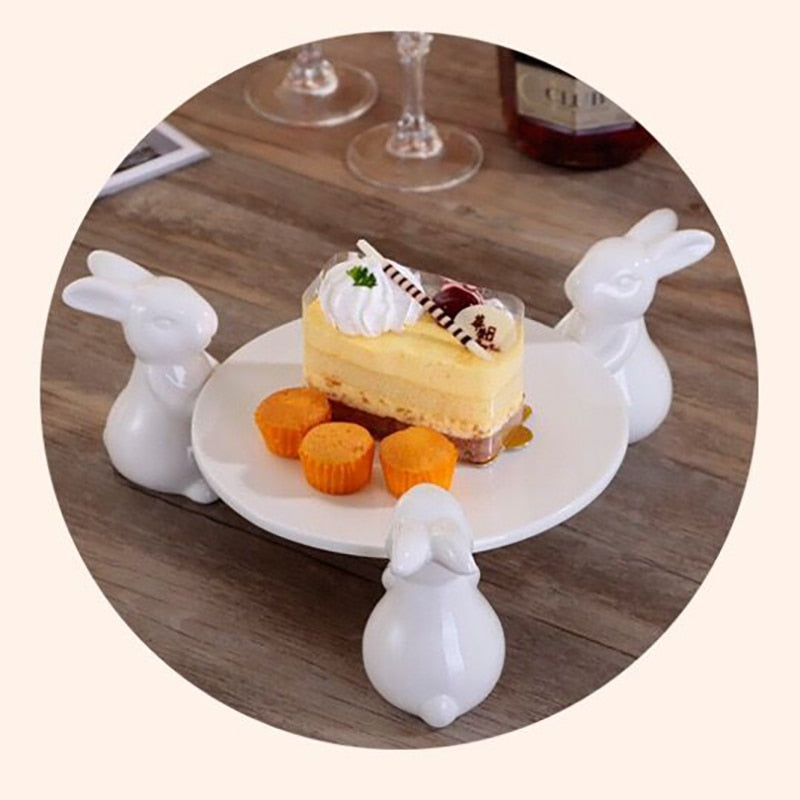 Ceramic rabbit Plate Decor