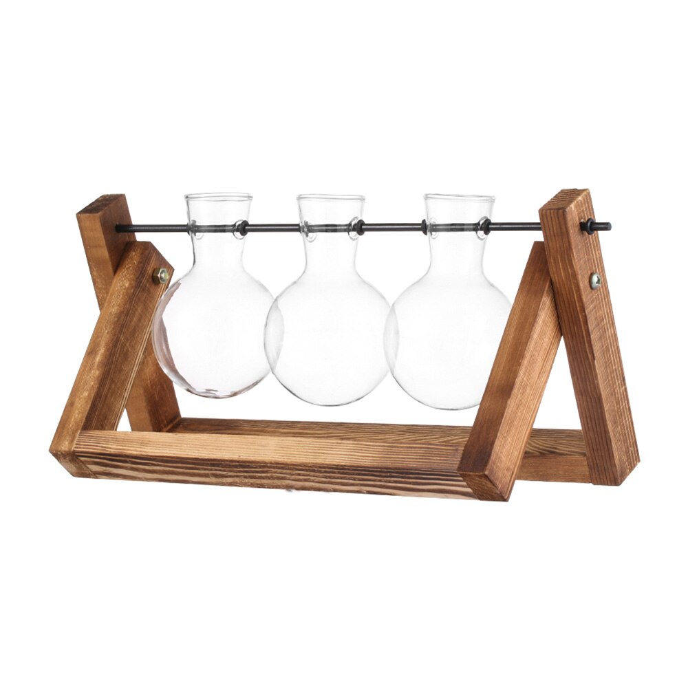Glass and Wood Vase