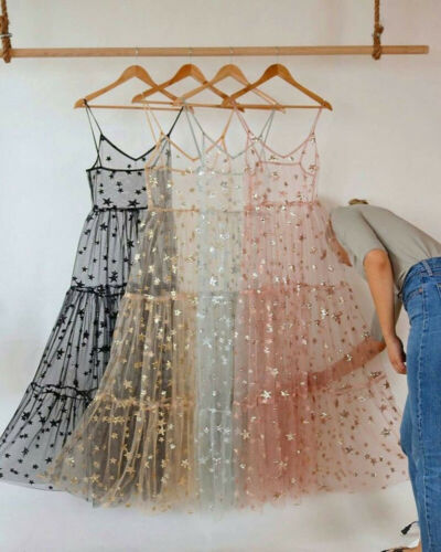 Tulle Spaghetti See Through Long Dresses