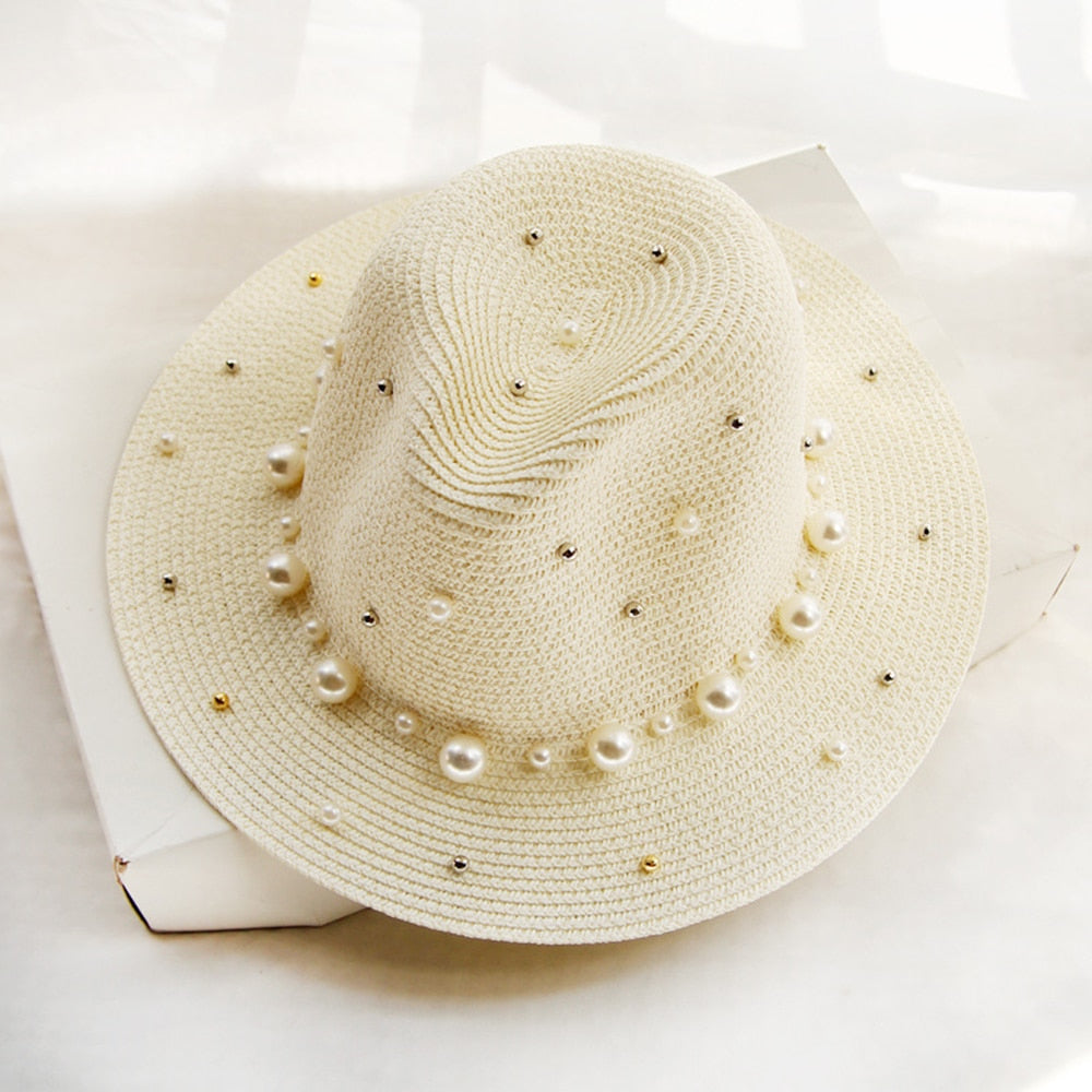 Straw Sun Hat Pearl