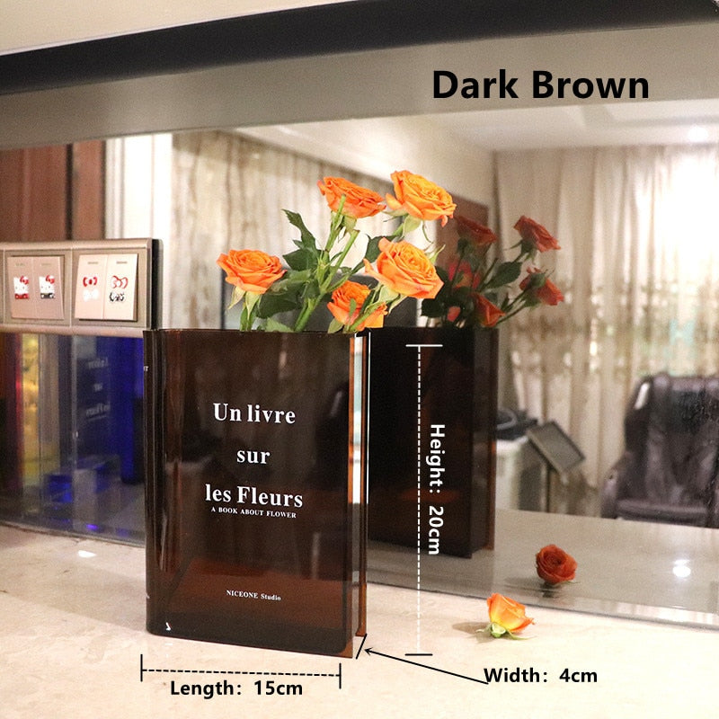 Book Transparent Acrylic Vase