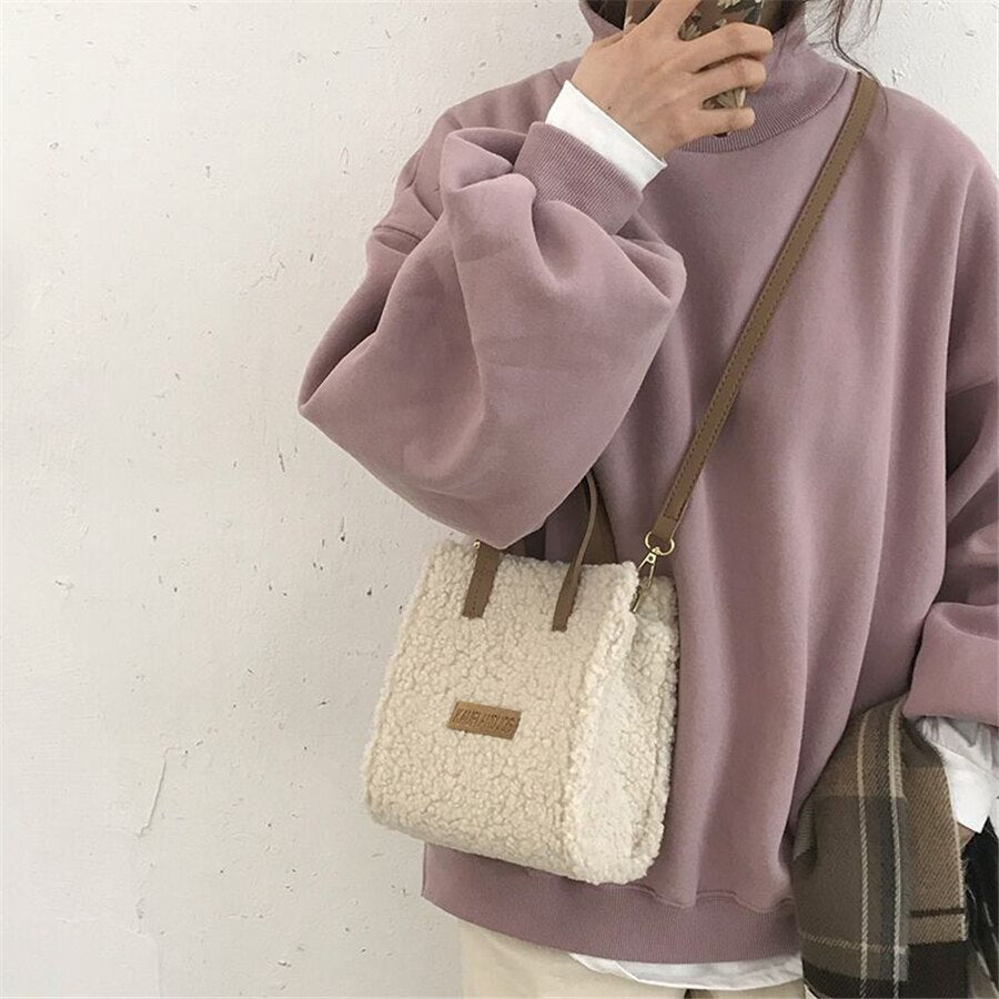 Shoulder Lamb Wool Bag