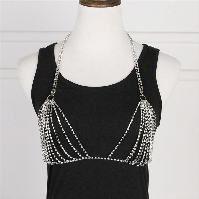 Rhinestone Bra Body Chain