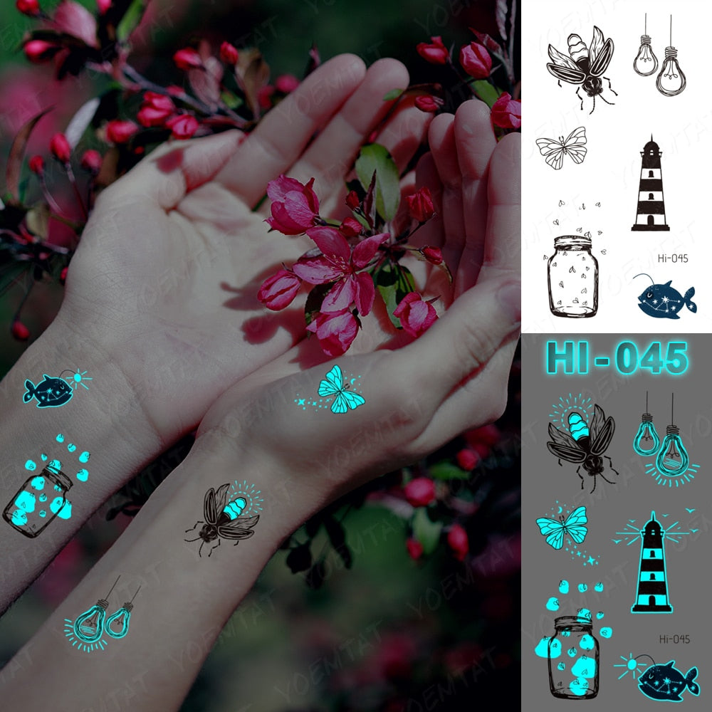 Blue Luminous Glow Tattoo Sticker