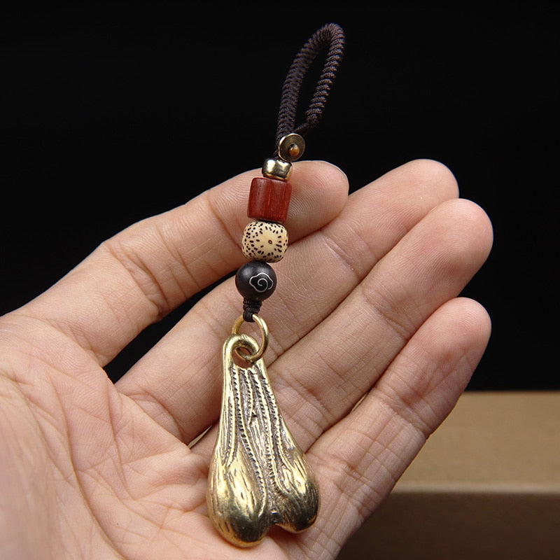 Solid Brass Balls Keyring