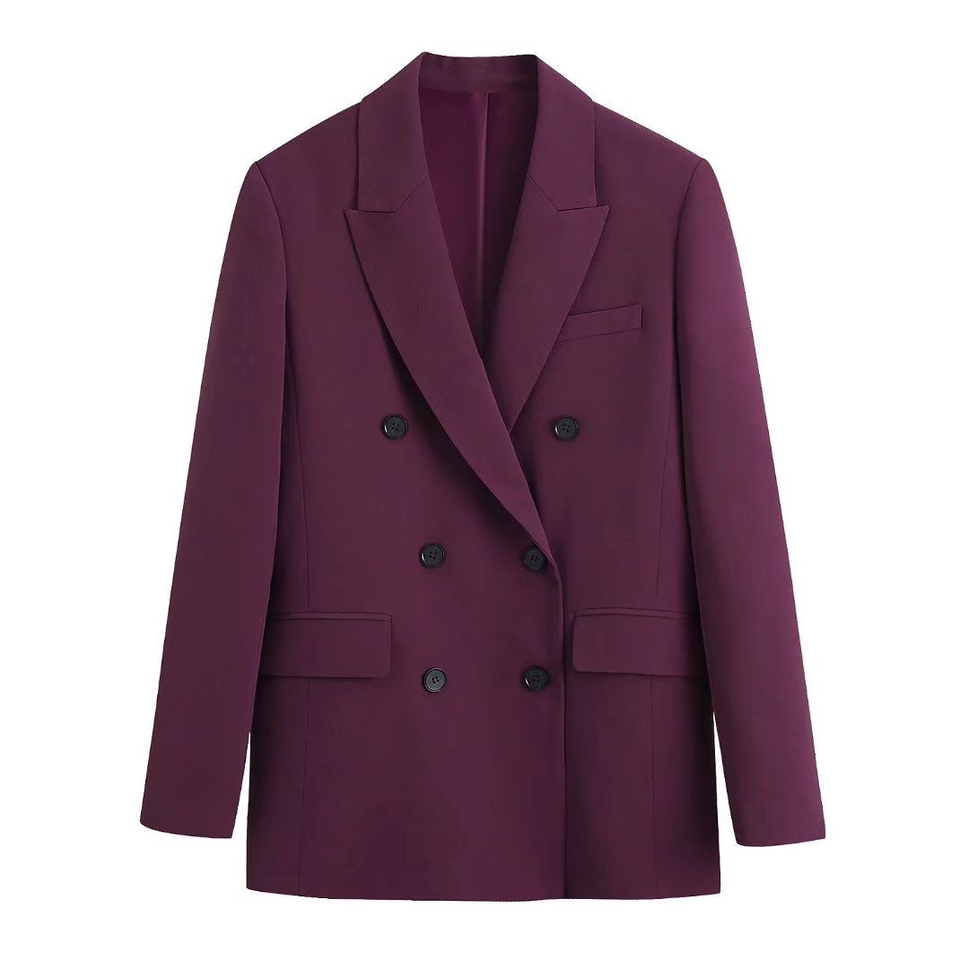 Purple Oversized Long Blazer