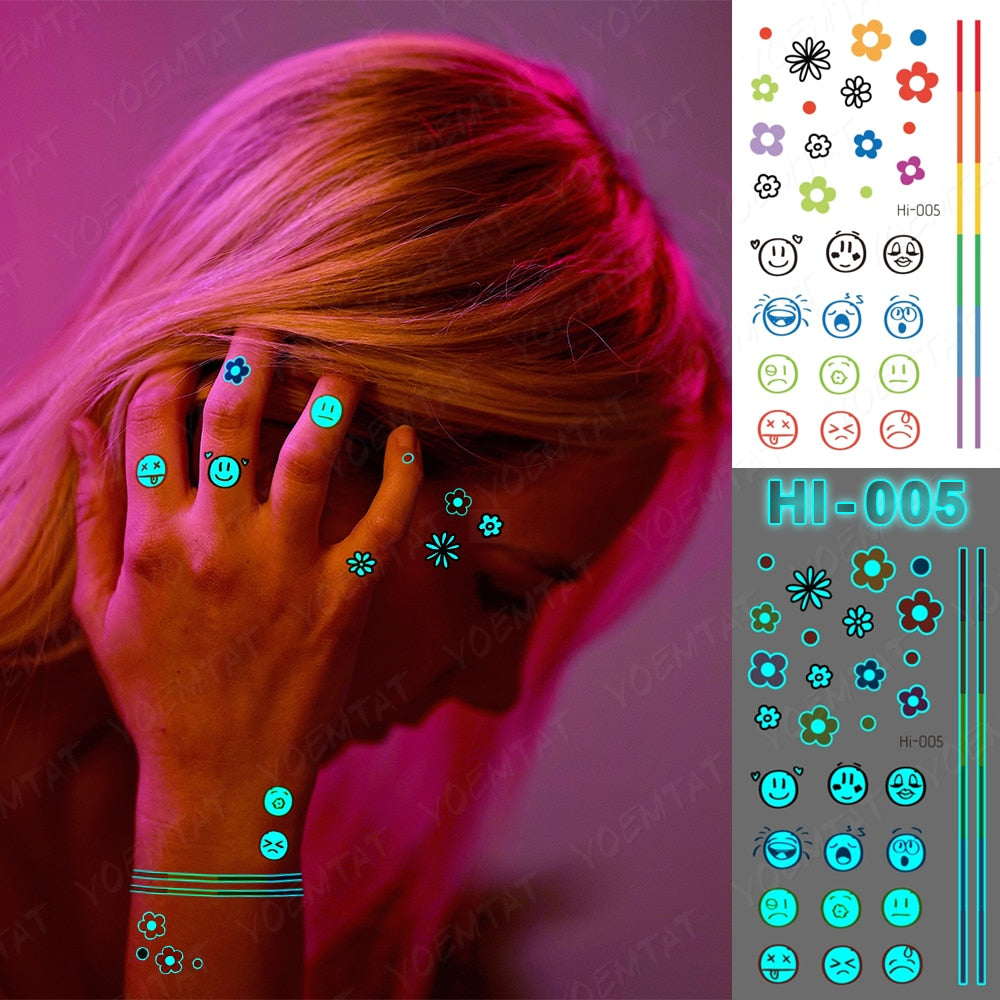 Blue Luminous Glow Tattoo Sticker