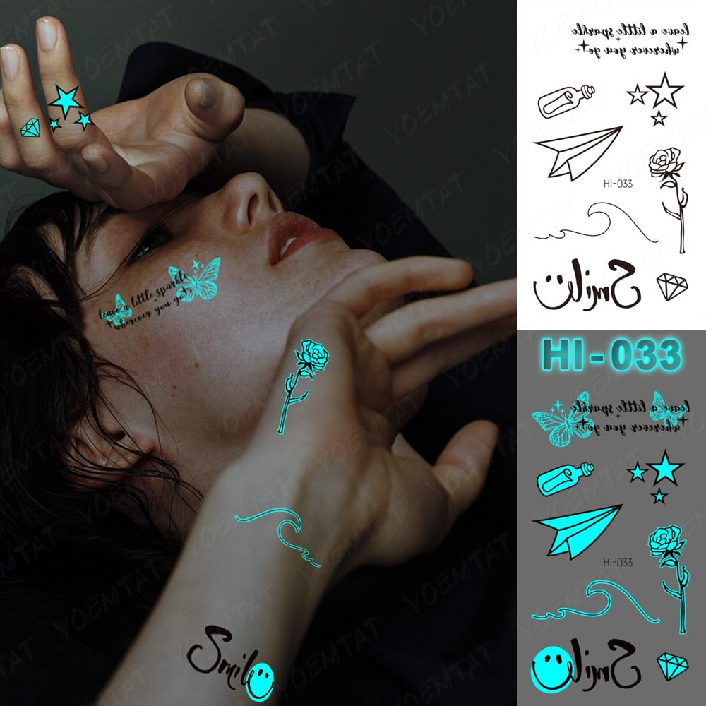 Blue Luminous Glow Tattoo Sticker