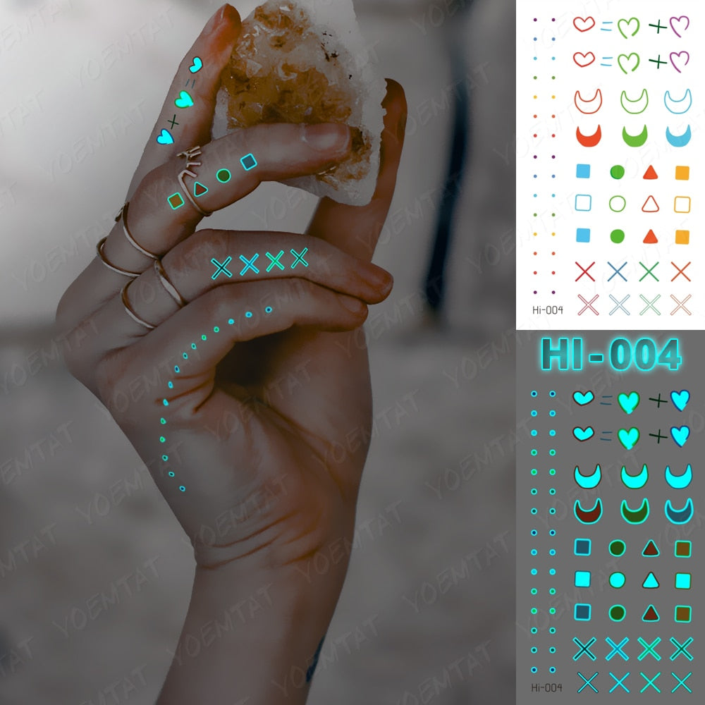 Blue Luminous Glow Tattoo Sticker