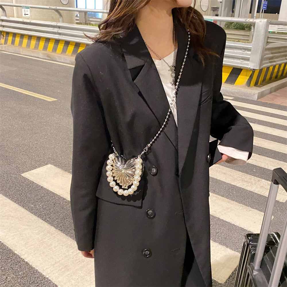 Heart Shape Pearl Mini Bag