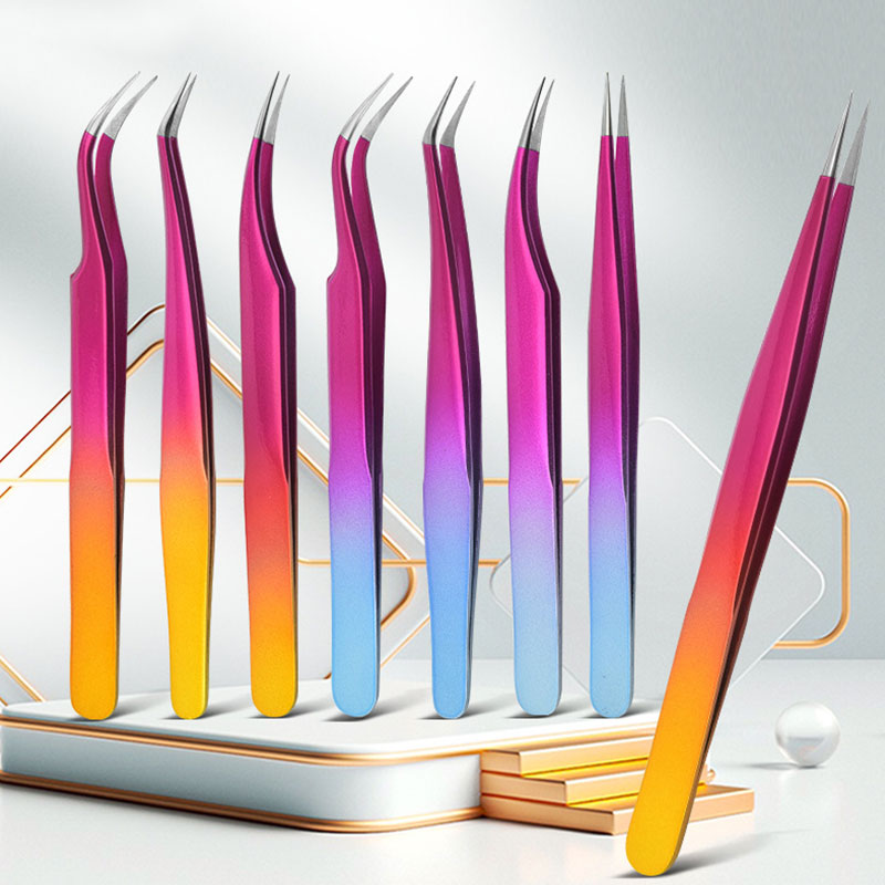 1Pc Colored Anti-Static Tweezers For Eyelash Extension