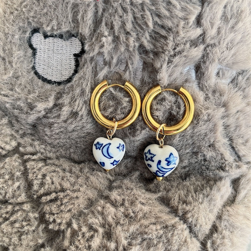 Blue Ceramic Earring