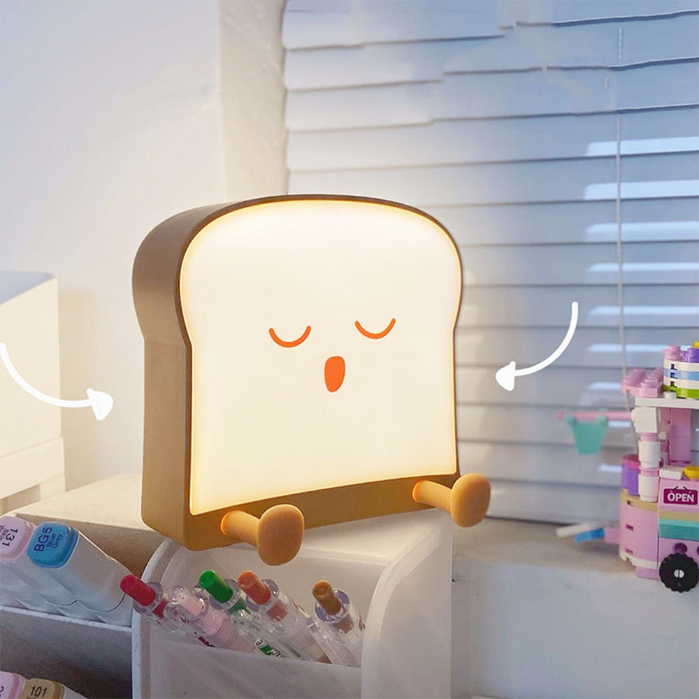 Cute Toast LED Night Lamp USB