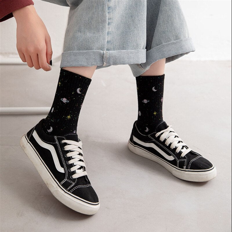 Space Pattern Cotton Socks