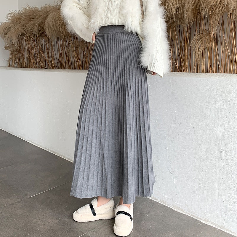 Knitted Elastic High Waist Skirt