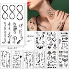 30 Sheets Waterproof Black Tiny Tattoo Stickers
