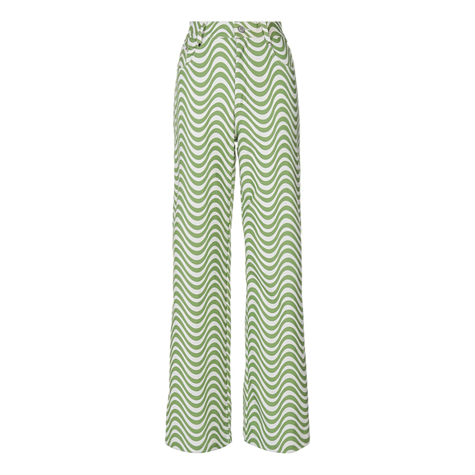 Ripple Print Straight Pants