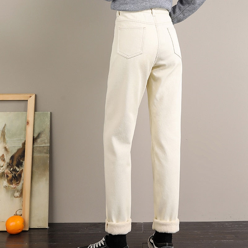 Double Layer Thermo High Waist Jeans
