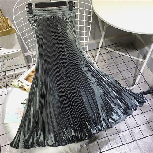 Pleated Midi Skirt