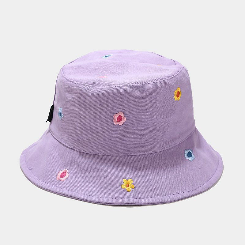 Cotton Flower Embroidery Bucket Hat