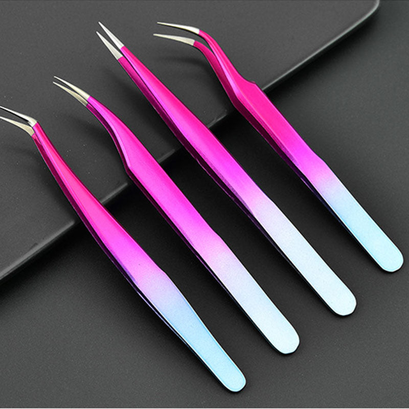1Pc Colored Anti-Static Tweezers For Eyelash Extension