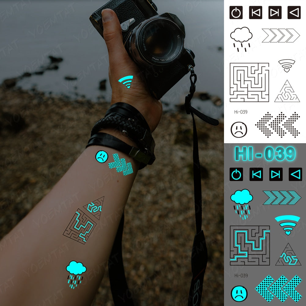 Blue Luminous Glow Tattoo Sticker