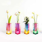 Rainbow Pillar Acrylic Vase