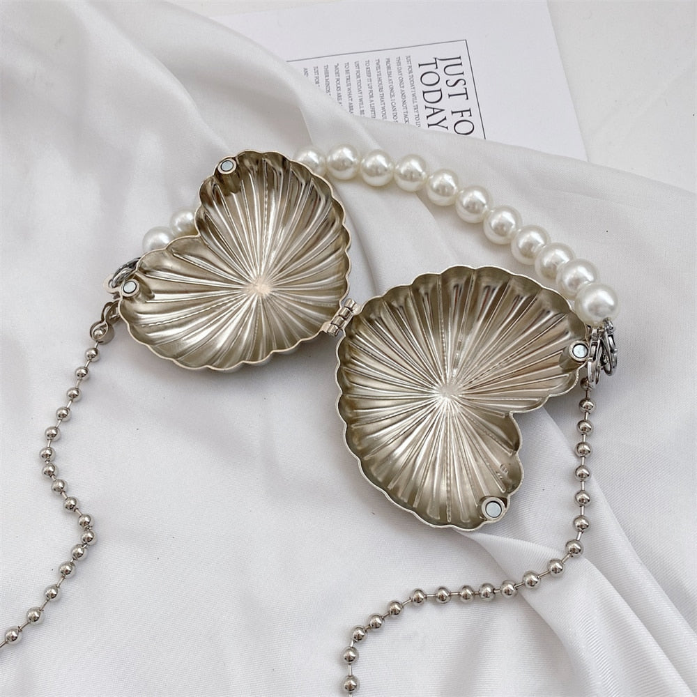 Heart Shape Pearl Mini Bag