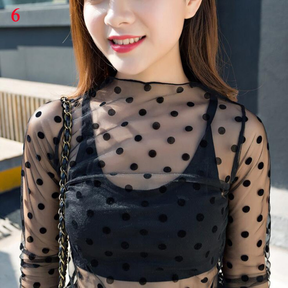 Turtleneck Daisy See Through T-shirt