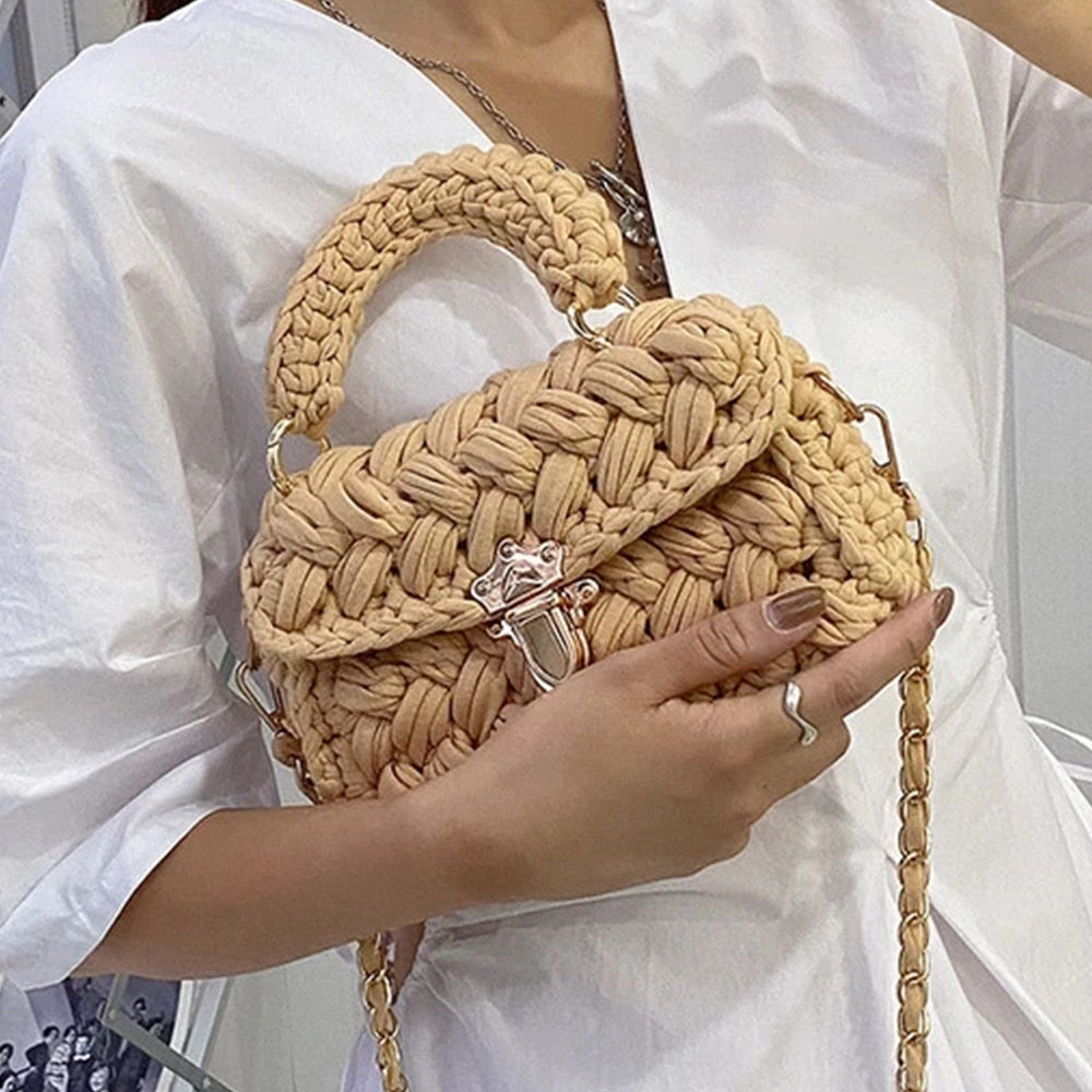 Shoulder Crossbody Rope Knitting Mini Bag