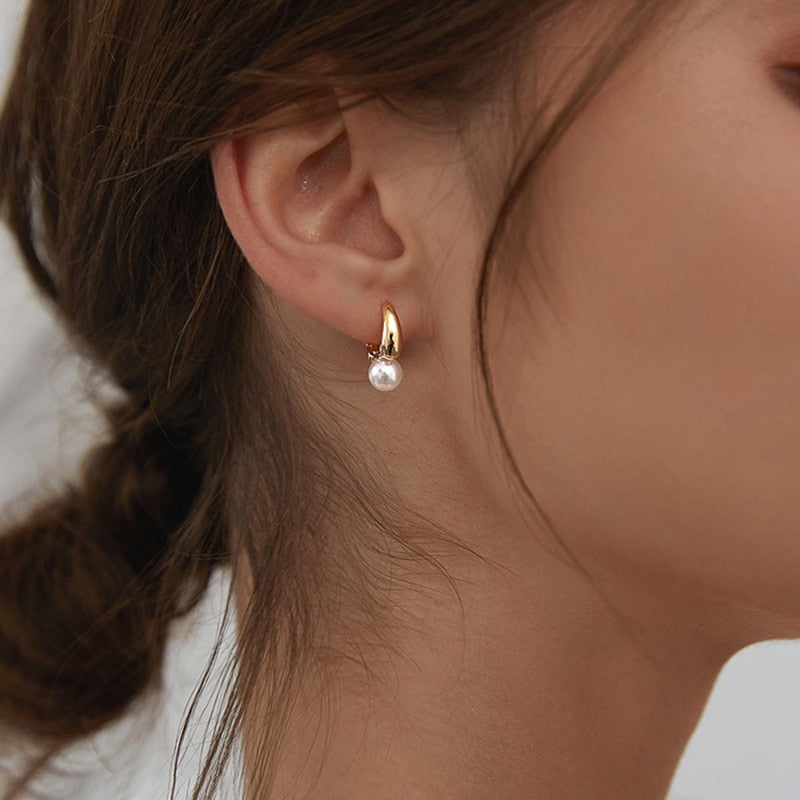 Pearl Gold Hoop Gold/Silver Earring