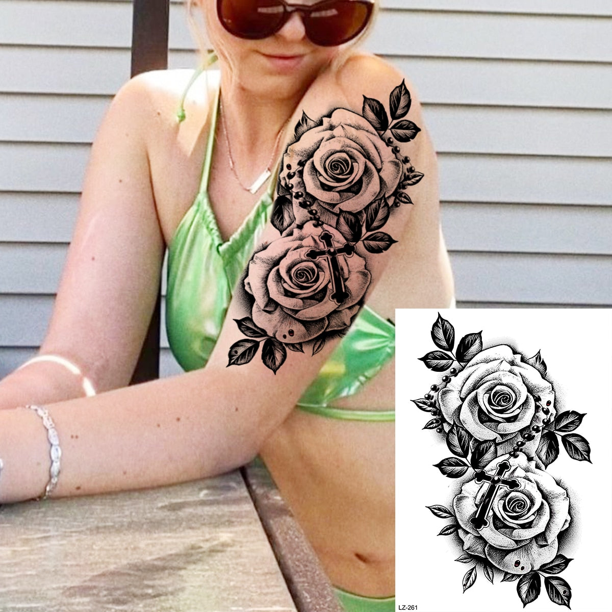 Lotus Henna Mandala Chest Temporary Tattoos