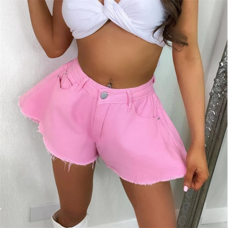 Wide Leg Denim Short